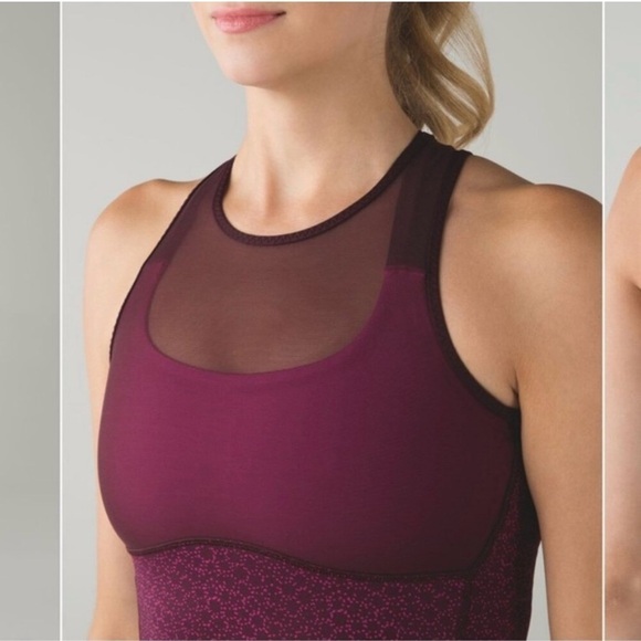 Lululemon Ready Set Sweat Mesh Strappy Cycling Lightweight maroon Tank Top - Picture 8 of 14